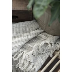 Ib Laursen - Plaid sand/creme stribemnster p tvrs