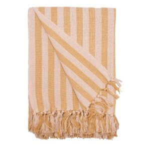 Au Maison  - Plaid-T�ppe - Stribet-Sennep/Naturlig, 130x180 cm