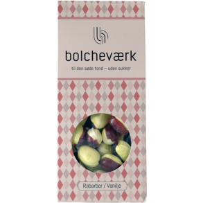 BOLCHEVRK - Rabarber & vanilje  Sukkerfri bolcher 100g. 