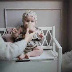 Mushie Silikone kop - sand