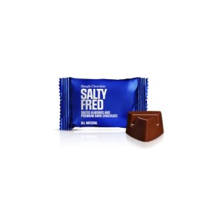 Simply Chocolate - Salty Fred - mandler med lkker mrk chokolade  - 1 stk 10g