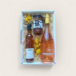 Gaveske med rabarber og jordbr