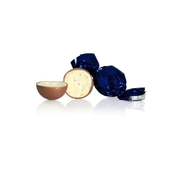 Cocoture -Sort/bl fyldt Cocoture chokoladekugle - fldechokolade m/pom granatble - 1stk