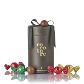 Cocoture - 250g mixet Cocoture chokoladekugler & karamelmix i SORT gaverr med sljfe