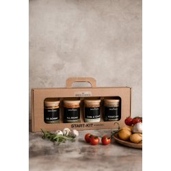 Start Kit til sommerens grillmad - 4 glas krydderier i fin gaveske