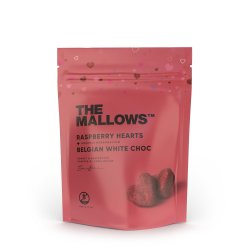 Mallow Hearts - Raspberry &amp; white chocolate 90g.