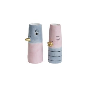 Speedtsberg Vase and, st med 2 rosa og bl 4x10 cm