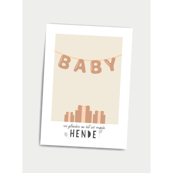 Baby - vi glder os til at mde HENDE- postkort A5